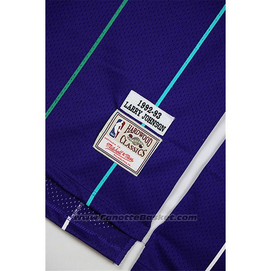 Maglia Charlotte Hornets Larry Johnson #2 Retro Viola